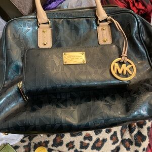 Michael Kors Black and Gold Shoulder Bag
